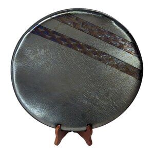 Dichroic Fused Art Glass Plate Fused Glass  9.75x9.75 Iridescent READ